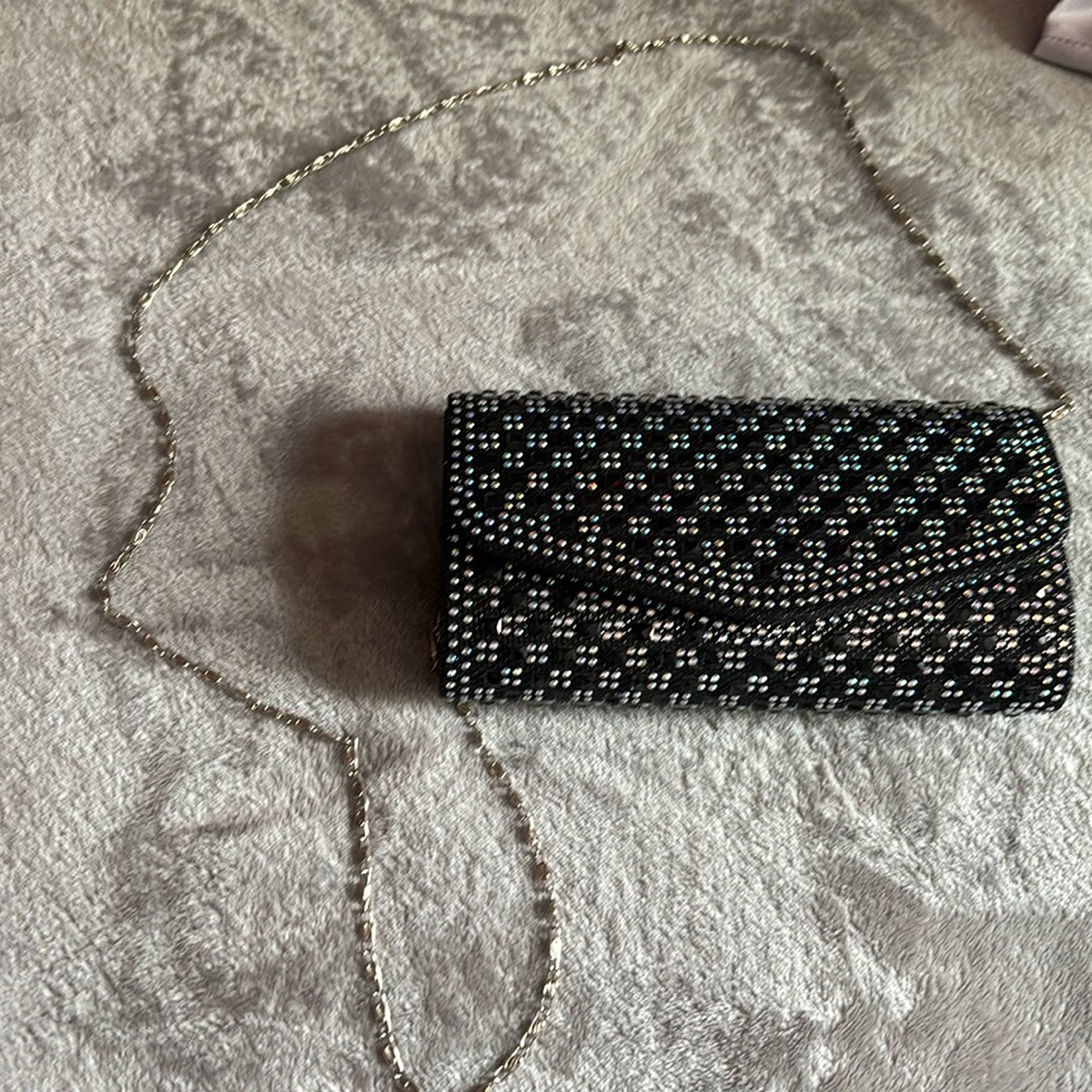 Small wallet purse for prom - black and shiny